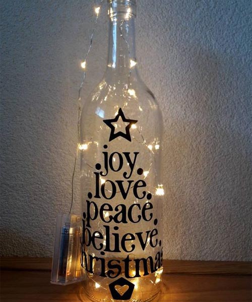 christmas spirit bottle lamp Weihnachtsgeist-Flaschenlampe