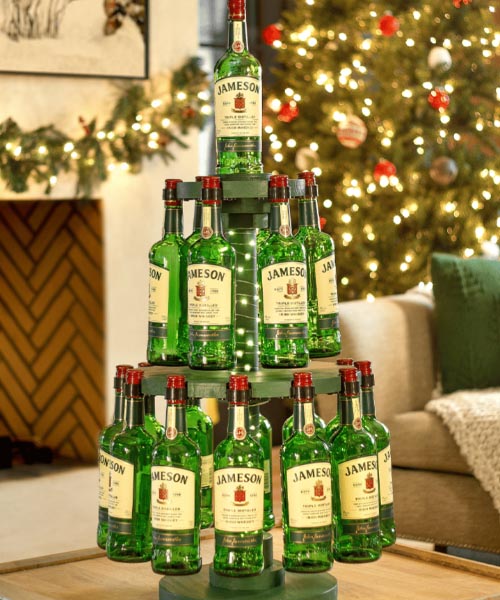 christmas tree spirit bottle Weihnachtsbaum-Spirituosenflasche
