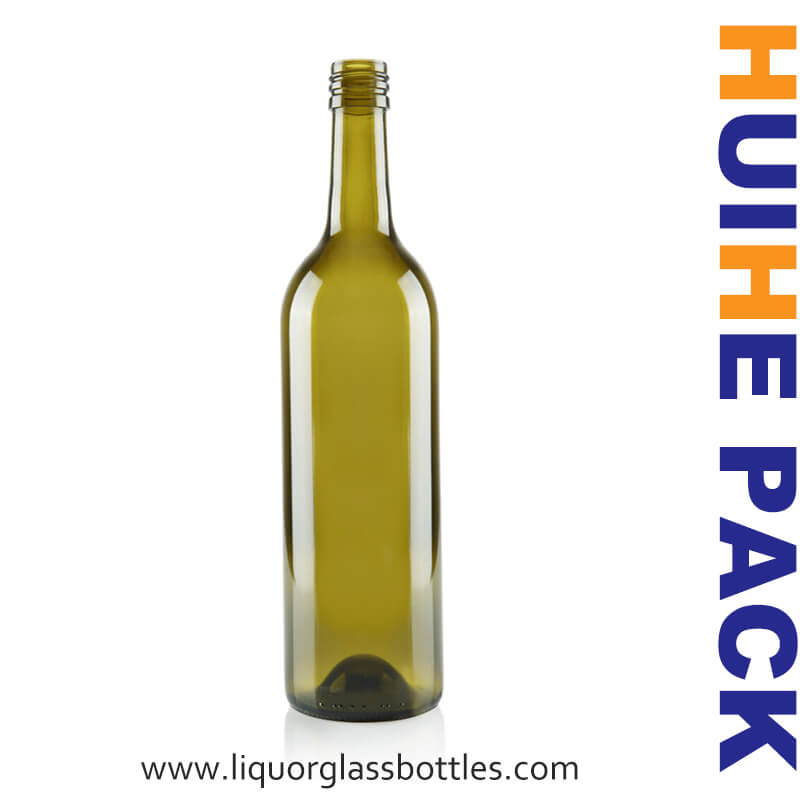 750ml Antique Green Glass Wine Bottle 750 ml Weinflasche aus antikgrünem Glas