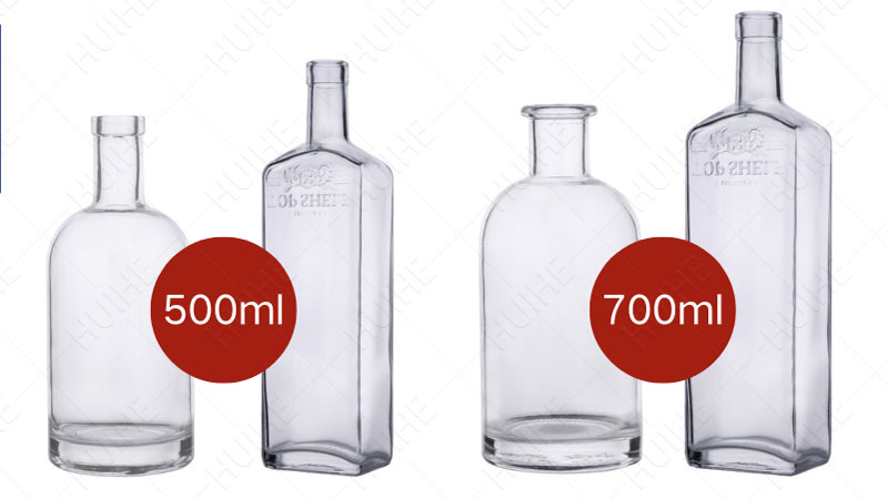 700ml vs 500ml Liquor Bottles - 70cl vs 50cl classic liquor bottle 700 ml vs. 500 ml Spirituosenflaschen – 70 cl vs. 50 cl klassische Spirituosenflasche