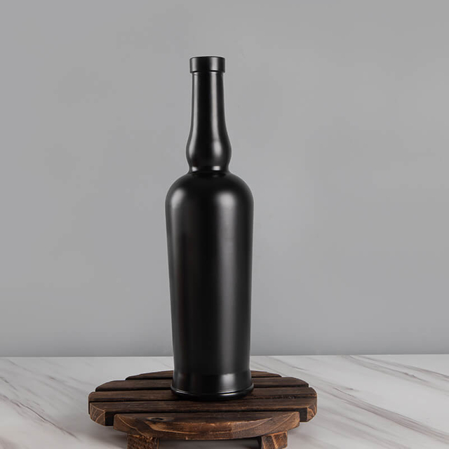 Langhals 750 ml schwarze transparente Flaschenglasflaschen mit Korken