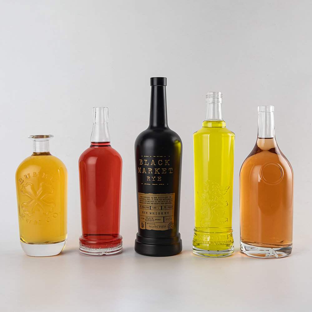 Benutzerdefinierte einzigartige Piraten-Rumflaschen, leere dunkle Likörglasflasche mit Barverschluss