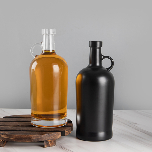 Maßgeschneiderte schwarze weiße klare 75cl alkoholglasflaschen