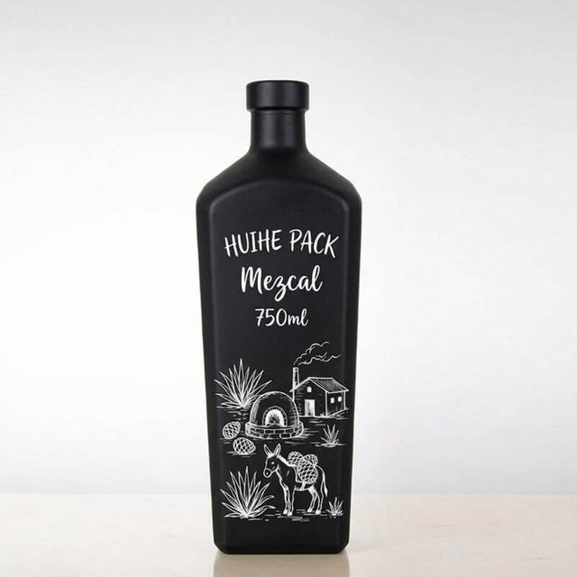 'G'-embossed abgewinkelte Kanten rechteckige Glasfl&uuml;ssigkeitsflasche