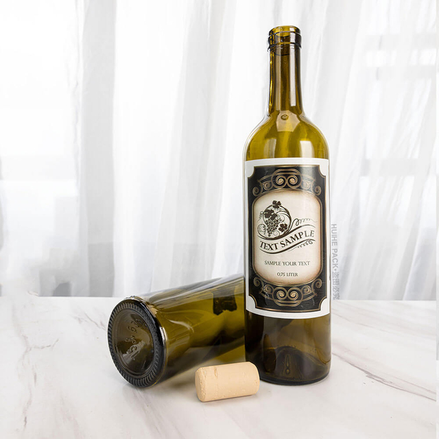 75CL große, runde, leichte Bordeaux-Weinglasflasche