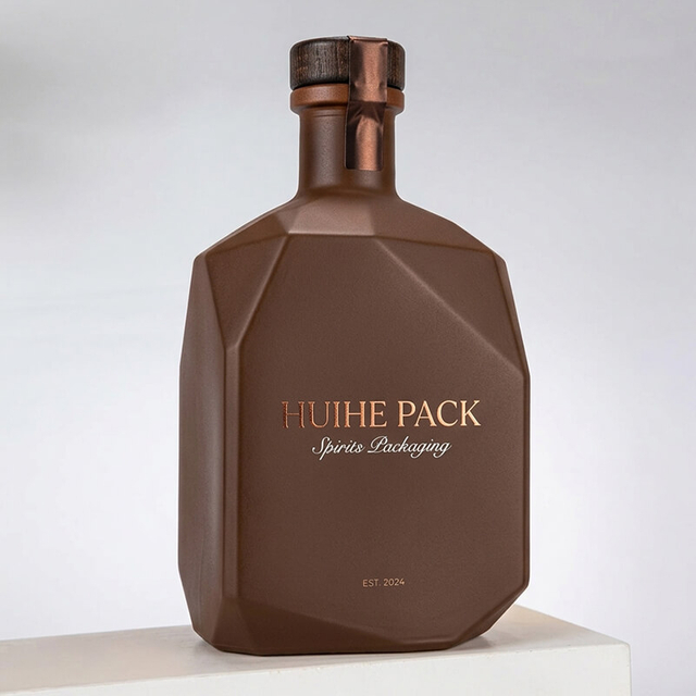Unregelm&auml;&szlig;ige Winkelstruktur Facettenkanten Spirituosenflasche