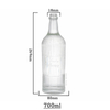 700 ml vertikal gerippte Zylinderglasflasche Flasche