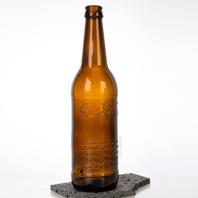 500 ml Bernsteinzylinderglas Bierflasche mit Kronenmütze