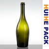 750 ml dunkelgrüne Apfelweinflasche aus gebogenem Glas mit Kronkorken