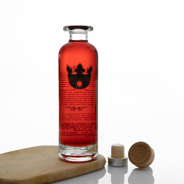 75cl runde Glasflüssigkeitsflasche mit Korkenstopper