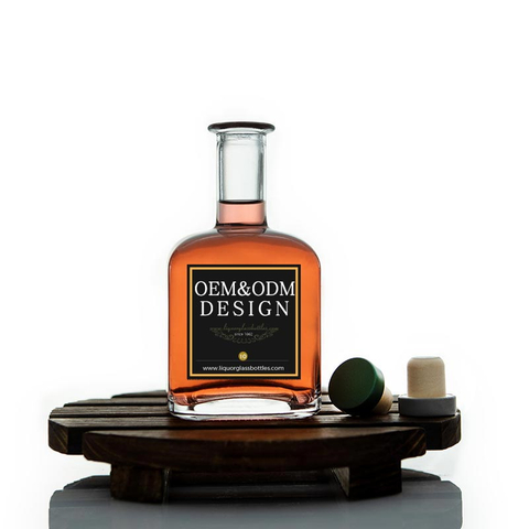 400 ml langer Halsquadratglas Rumflasche