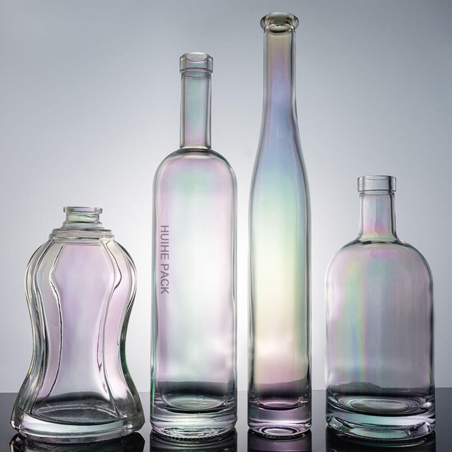 Lik&ouml;rflasche aus Glas mit holografischer Beschichtung f&uuml;r Whisky, Rum, Tequila, Brandy und Wodka