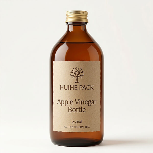 Bernsteinfarbene Essigflasche