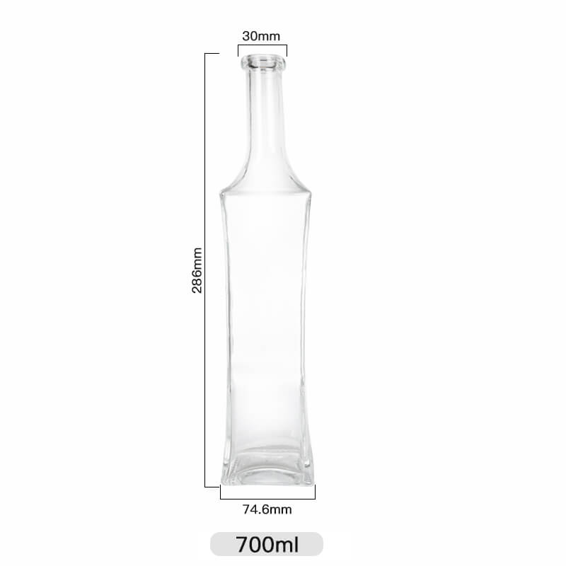Square Elongated Form Spirits Bottle capacity Quadratische Delongumate Form Spirituoter Flasche Kapazität
