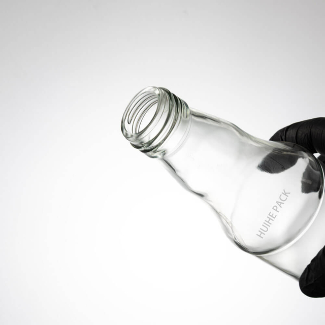 Hochwertige 270-ml-Trinkflasche aus transparentem Glas mit Schraubverschluss