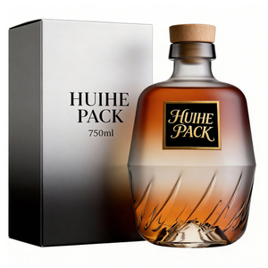 70-cl-Gerstenflasche aus Glas f&uuml;r Wodka, Rum, Gin, Tequila und Whiskey mit Carnette-Finish