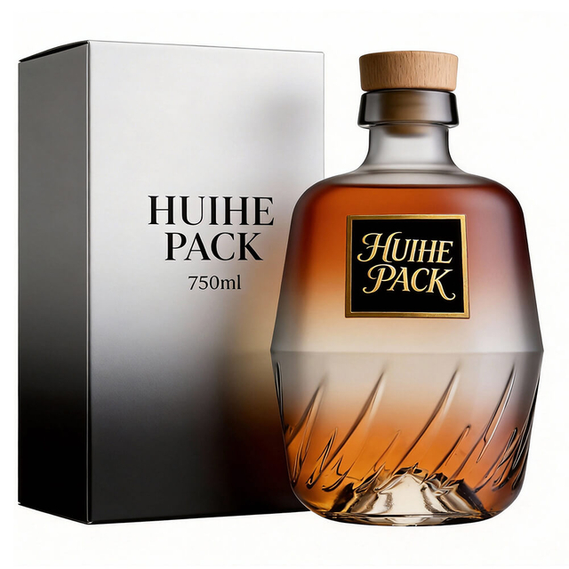 70-cl-Gerstenflasche aus Glas f&uuml;r Wodka, Rum, Gin, Tequila und Whiskey mit Carnette-Finish