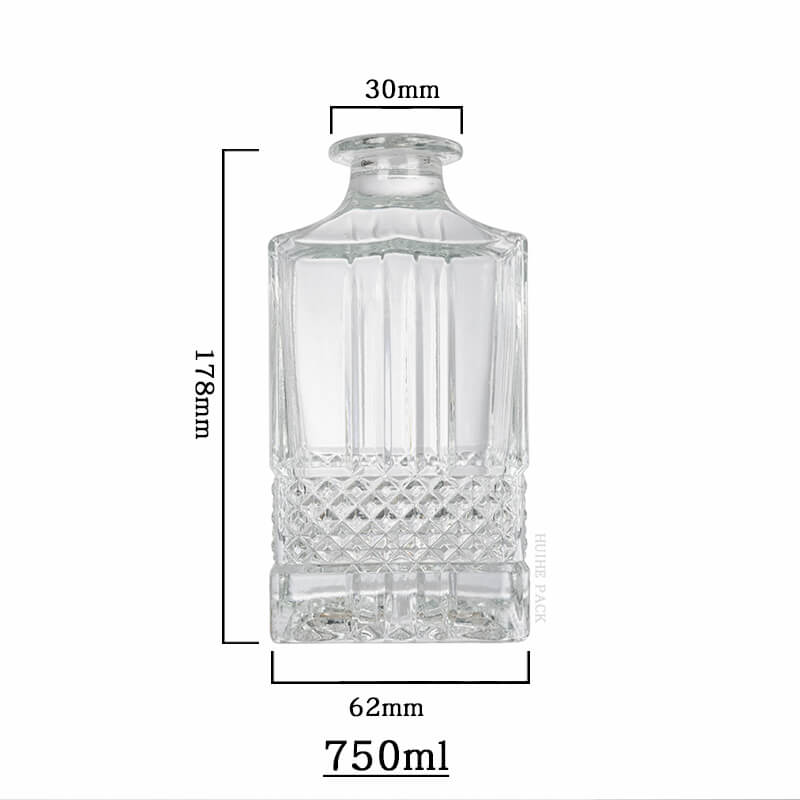 rectangular intricate patterned liquor bottle-capacity Rechteckig komplizierte flaschenkapazität von flüssigem Spirituosen
