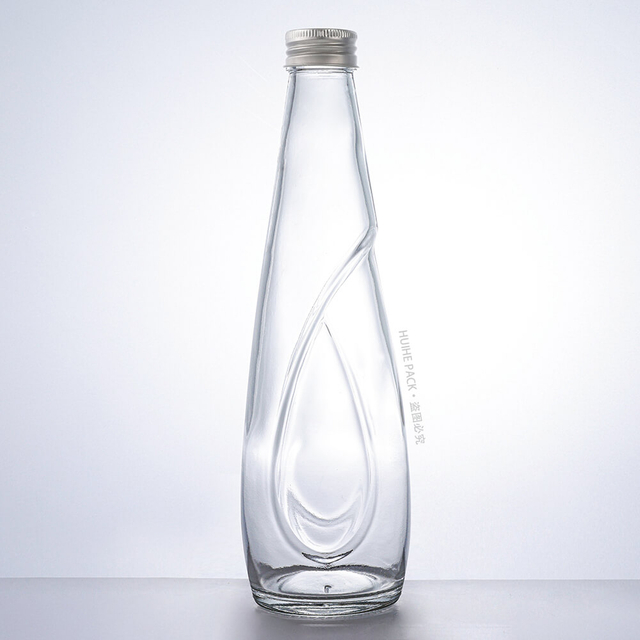 330 ml Glaswasserflasche mit einzigartigem Design, kundenspezifischer Großhandel