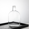 Oval Flat Clear Glass -Schnapsflasche mit Schraubenkappe