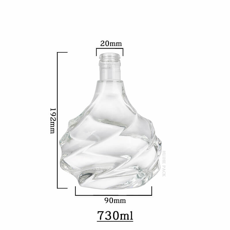 Unregelm&auml;&szlig;ige Wellenflaschenkapazit&auml;t f&uuml;r Spirituosen