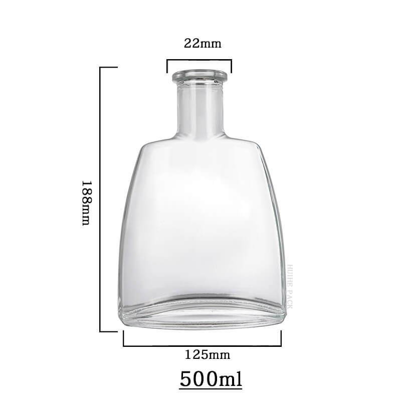 Flat Trapezoidal Liquor Bottle Curved Edges-capacity Flache Trapezoidalflaschenflasche gekrümmte Kantenkapazität