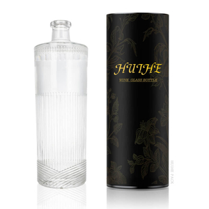 700 ml zylindrisch gestreifte Spirit Flasche mit kundenspezifischer Box