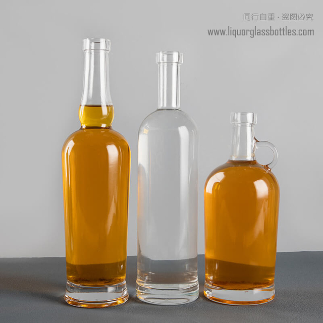 750 ml transparente Bar-Top-Kork-Finish-Likör-Spirituosen-Super-Extra-Flint-Glasflasche