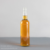Großhandel 720 ml runde transparente Flintglas-Scotch-Whisky-Flasche