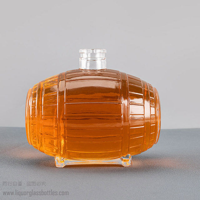 Kundenspezifische, einzigartige Glasfassflaschen-Fassfass-Whisky-Wodka-Likörverpackung