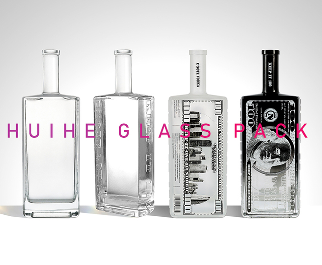 Mutiges Branding: Maßgeschneiderte flache, quadratische Flasche für Grain-Spirituosen