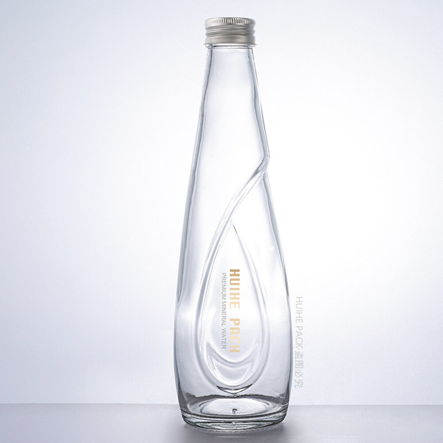 330 ml Glaswasserflasche mit einzigartigem Design, kundenspezifischer Großhandel