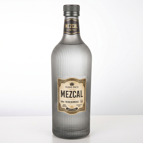 700 ml vertikal gerippte Zylinderglasflasche Flasche