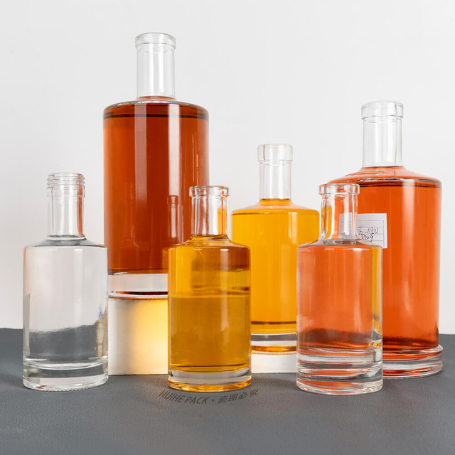 Jersey 250ml 375 ml 700 ml 750 ml gerade runde Glasflüssigkeitenflaschen