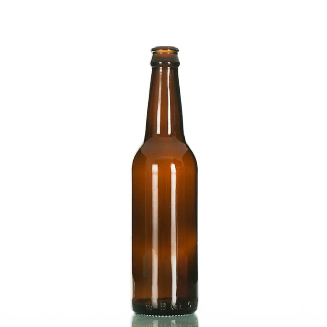 Bernsteinfarbene grünblaue Glasbierbrau-Verpackungsflaschen