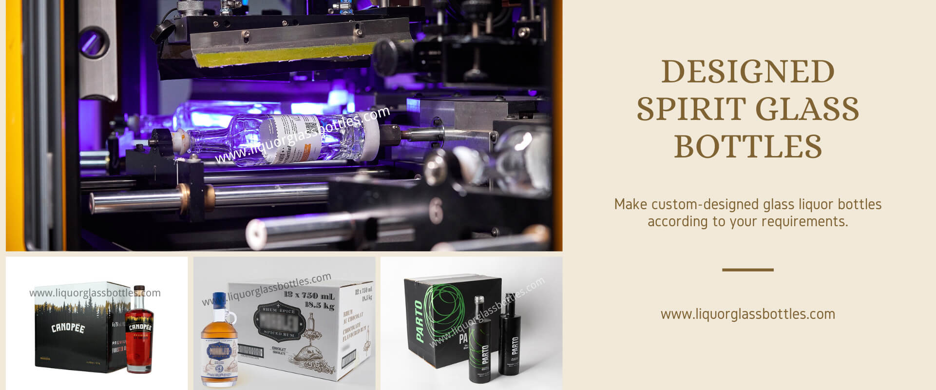 Design von Spirituosenflaschen aus Glas