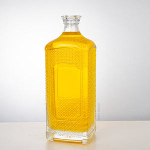 1000 ml geprägte quadratische Glasflasche Flasche