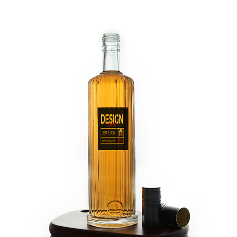 75cl hohe runde gestreifte Glasflasche Flasche