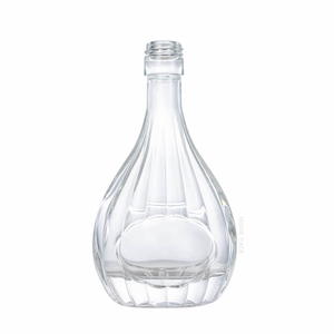 Birnen - geformte Glasflüssigkeitsflasche mit vertikalen gerippten Mustern