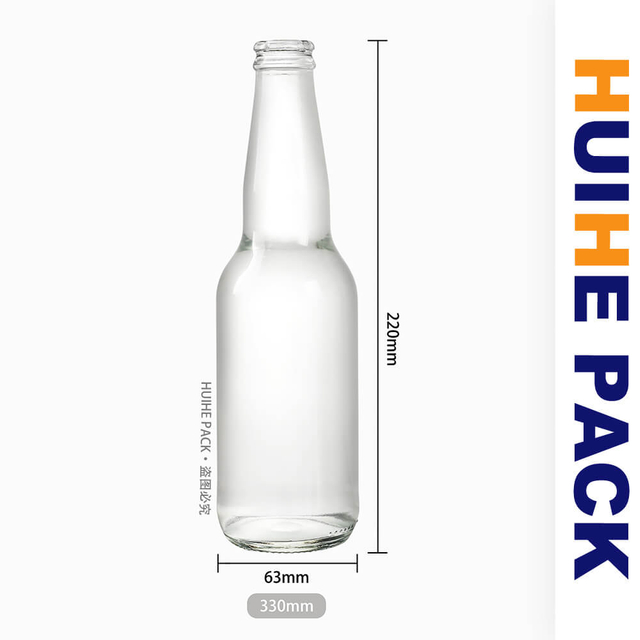 330 ml lange Hals-Flint-Flaschen mit klarem Fruchtbier und Apfelwein