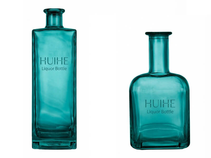 Blaugr&uuml;ne Glasflasche 06