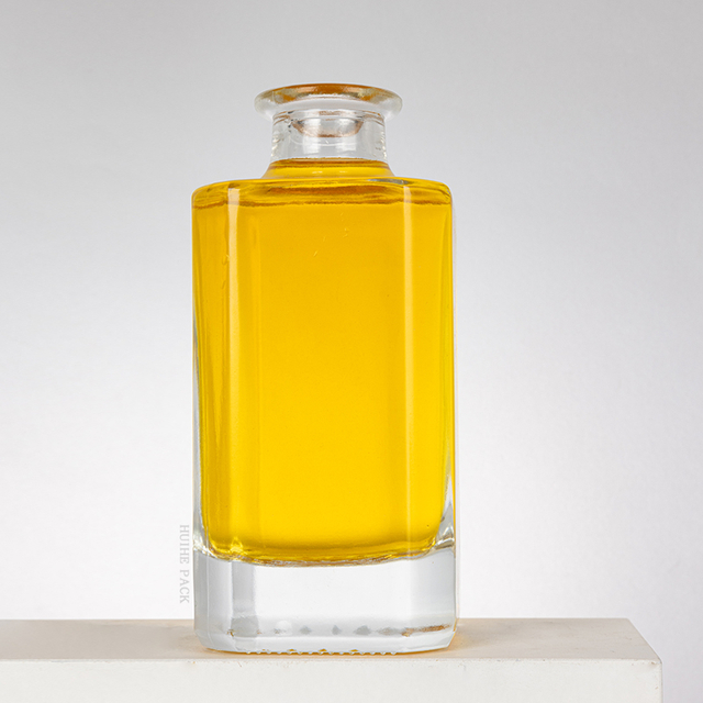 Rechteckige Prisma Clear Mini Glass Spirituosenflasche 250 ml