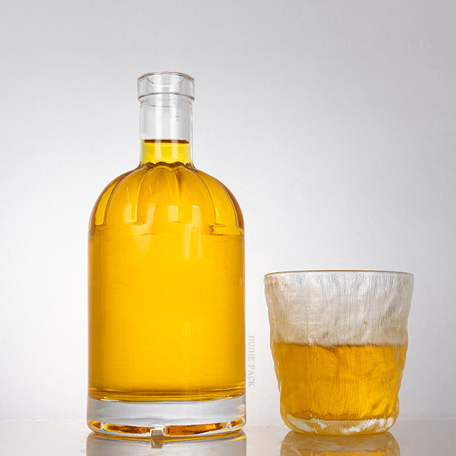 Knollenschulterzylinder 750 ml Clear Glass Spirituosenflasche