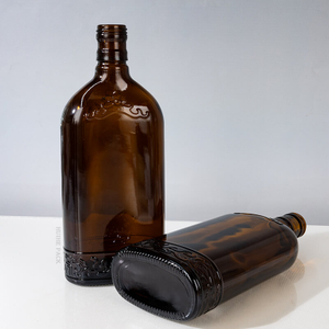 500 ml Bernsteingravierte leere Glasbierflasche mit Schraubenkappe