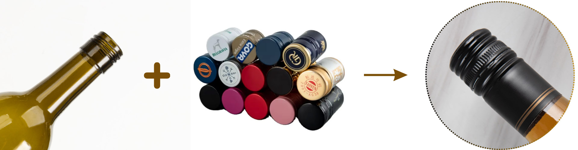 Weinflasche mit Aluminiumverschluss