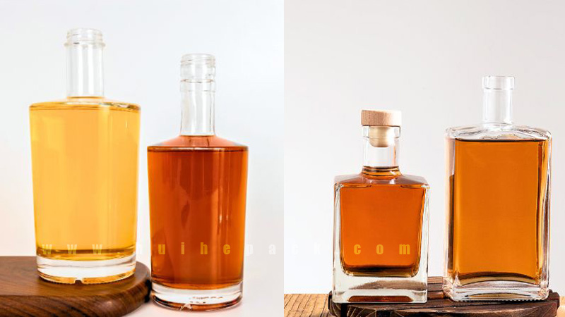Runde vs. quadratische Whiskyflaschen – Whiskyflasche aus Glas