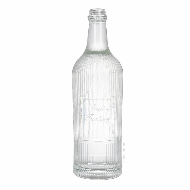 700 ml vertikal gerippte Zylinderglasflasche Flasche