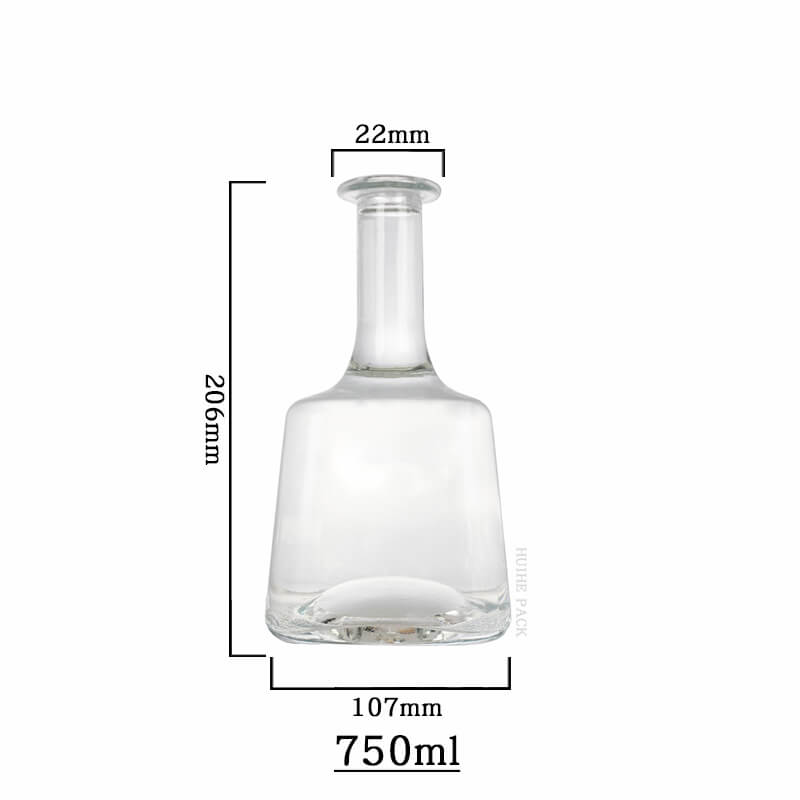 trapezoidal long neck liquor bottle-capacity Trapezoidaler Langhals-Spirituosen-Flaschenkapazität