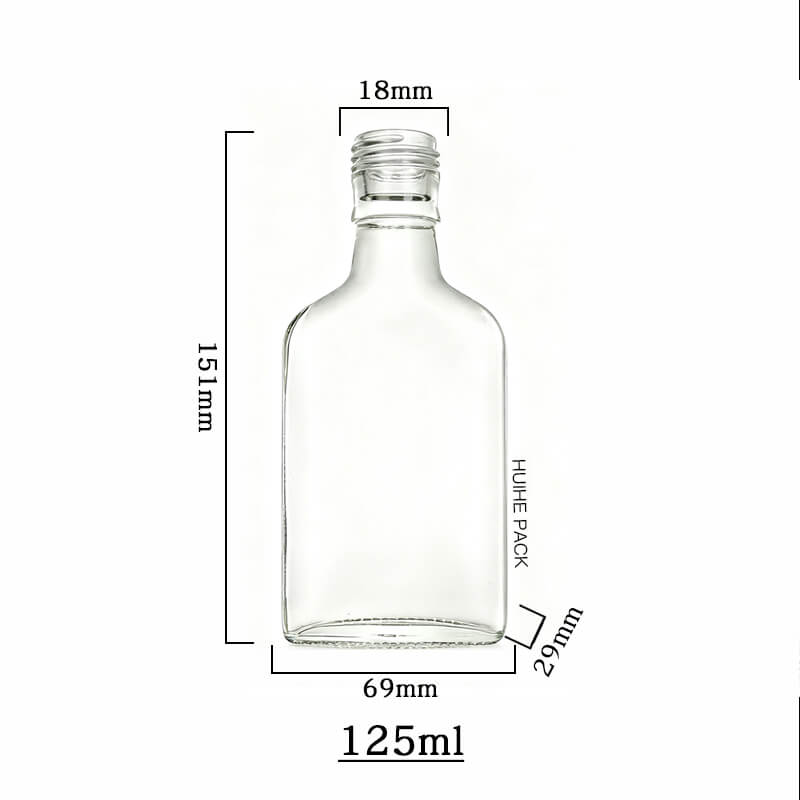 flat 125ml glass liquor bottle (14) flache 125-ml-Glas-Spirituosenflasche (14)