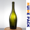 750 ml dunkelgrüne Apfelweinflasche aus gebogenem Glas mit Kronkorken